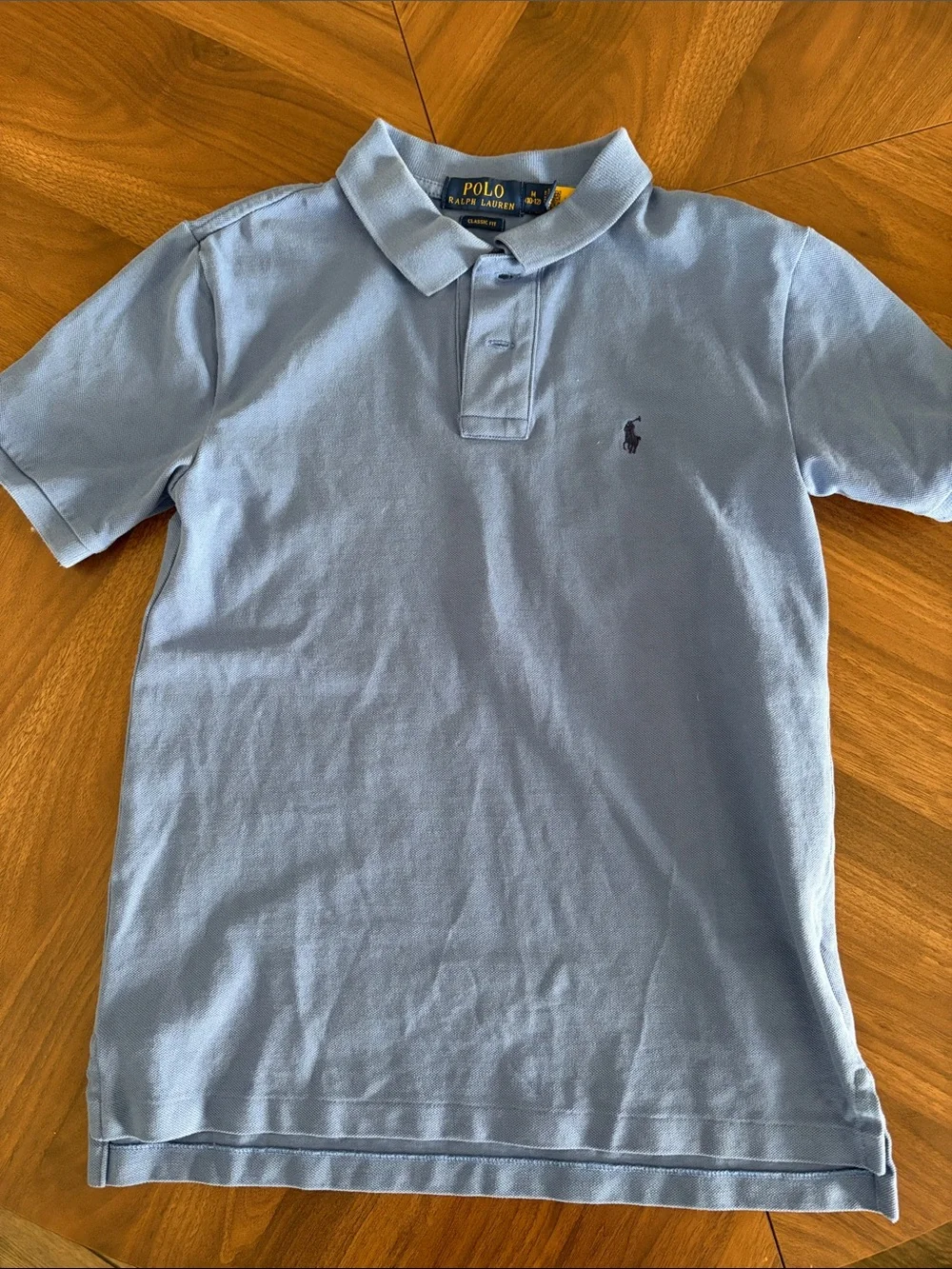 Ralph Lauren Boys Light Blue Polo Shirt with Navy Pony
